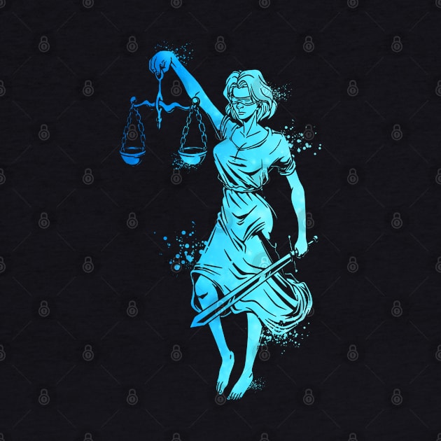 Colorful Lady Justice by Modern Medieval Design